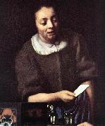 VERMEER VAN DELFT, Jan Lady with Her Maidservant Holding a Letter (detail)er oil on canvas